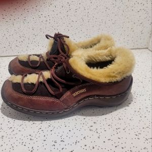 SKETCHERS FUR LINED MOCCASINS